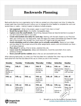 Backwards Planning