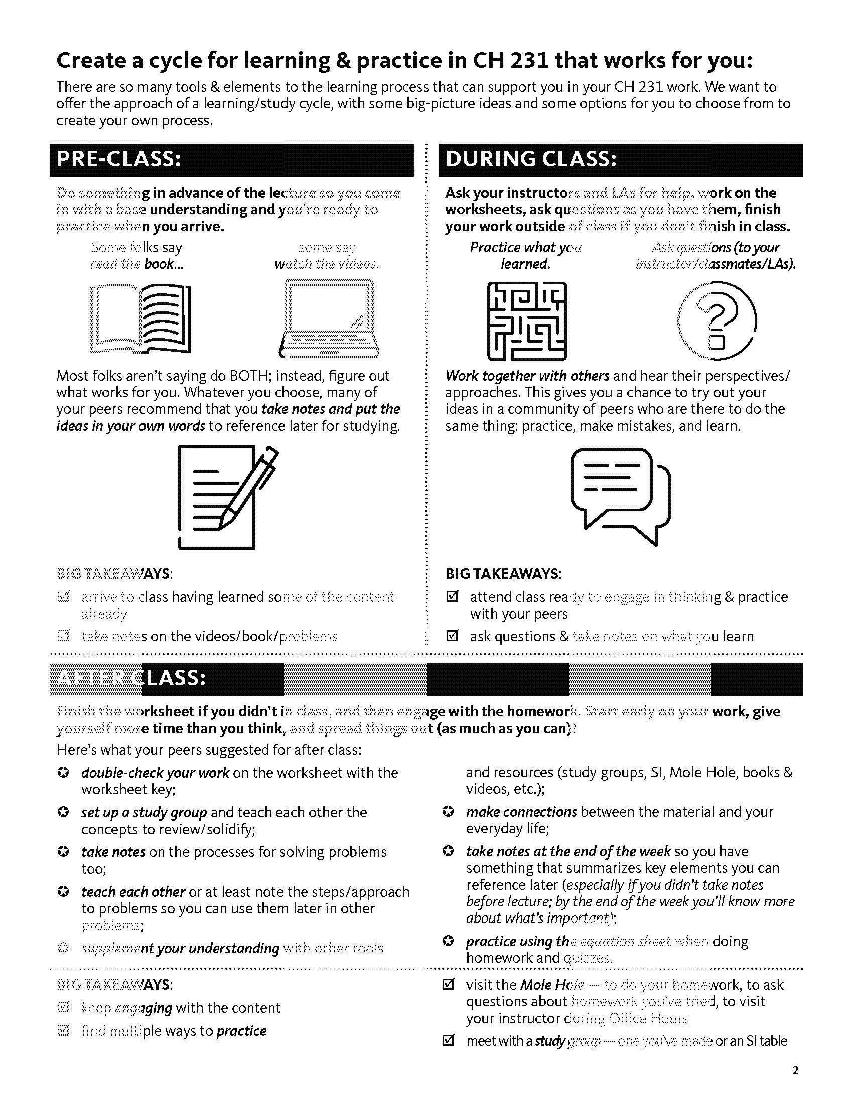 Page 2 of the CH221Z Course Guide