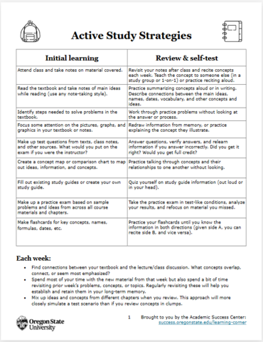 Active Study Strategies