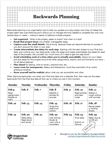 Backwards Planning