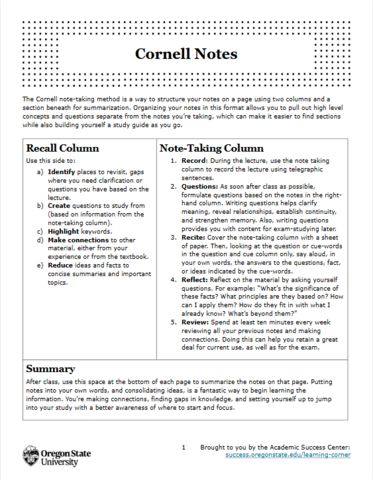 Cornell Notes