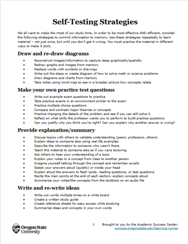 Self-testing strategies