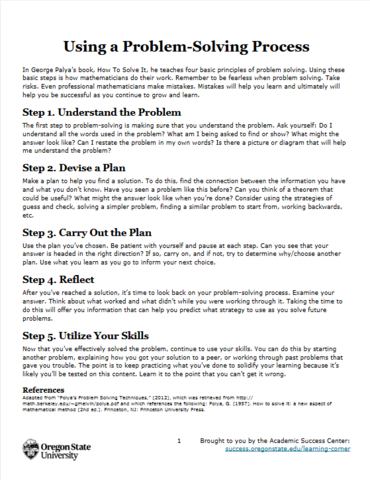 Using a problem solving process