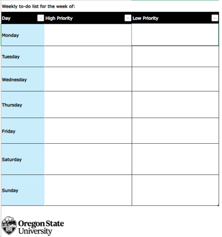 Weekly to-do